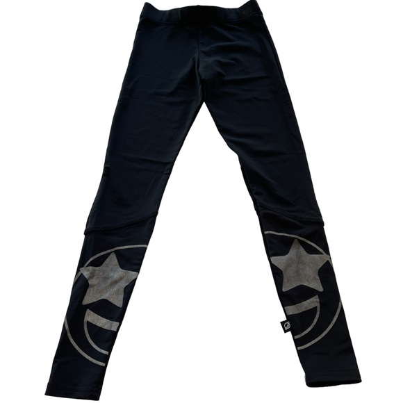 Terez Split Star Eyed Foil Print Leggings Girls Size Medium - Picture 3 of 11